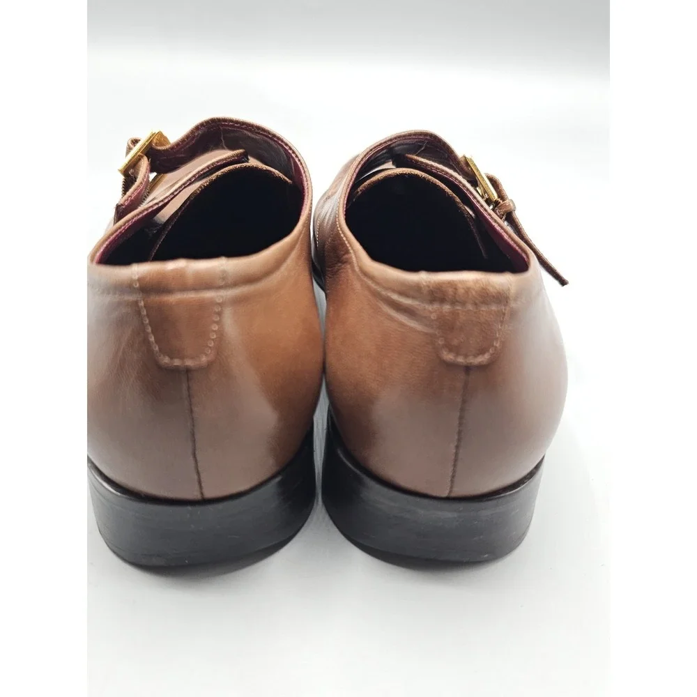 Etienne Aigner‎ Brown Monk Strap Buckle Shoes Loafers Womens 9 Garner